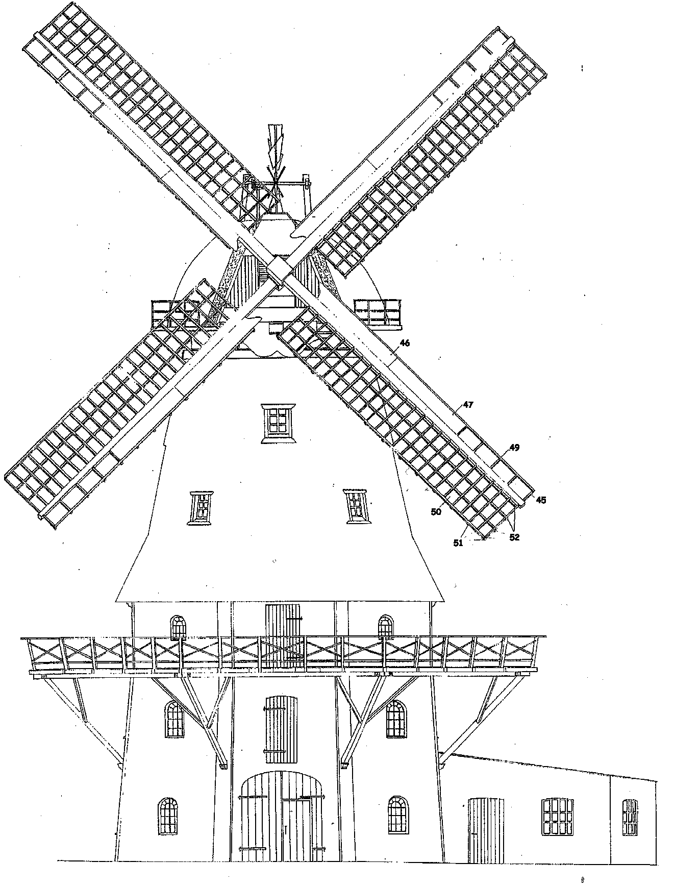 Frontalschema der Heiser Mhle, Copyright Koopmann 1997/1998